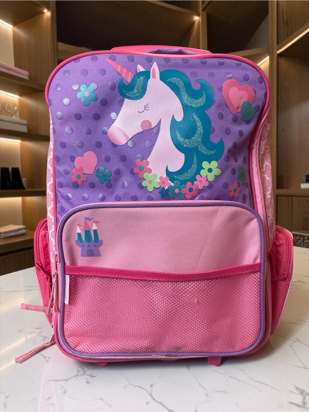 Stephen Joseph Kids Classic Rolling Luggage Bag Pink Unicorn Travel